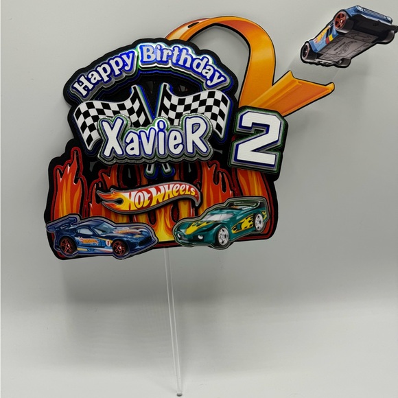 Hot Wheels car racing cake topper, Fully customizable - Picture 8 of 10